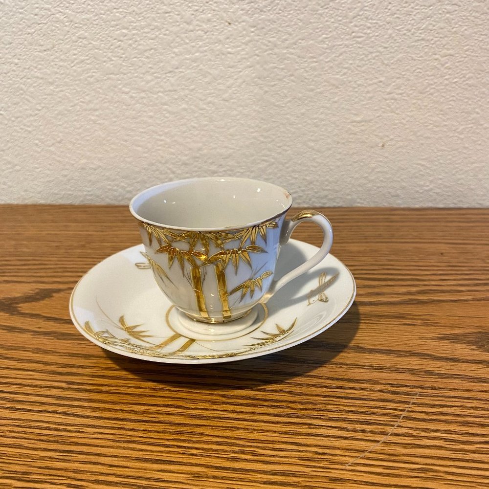 Lithophane Gold Bamboo Porcelain 2 Pc. Set - Picture 13 of 13